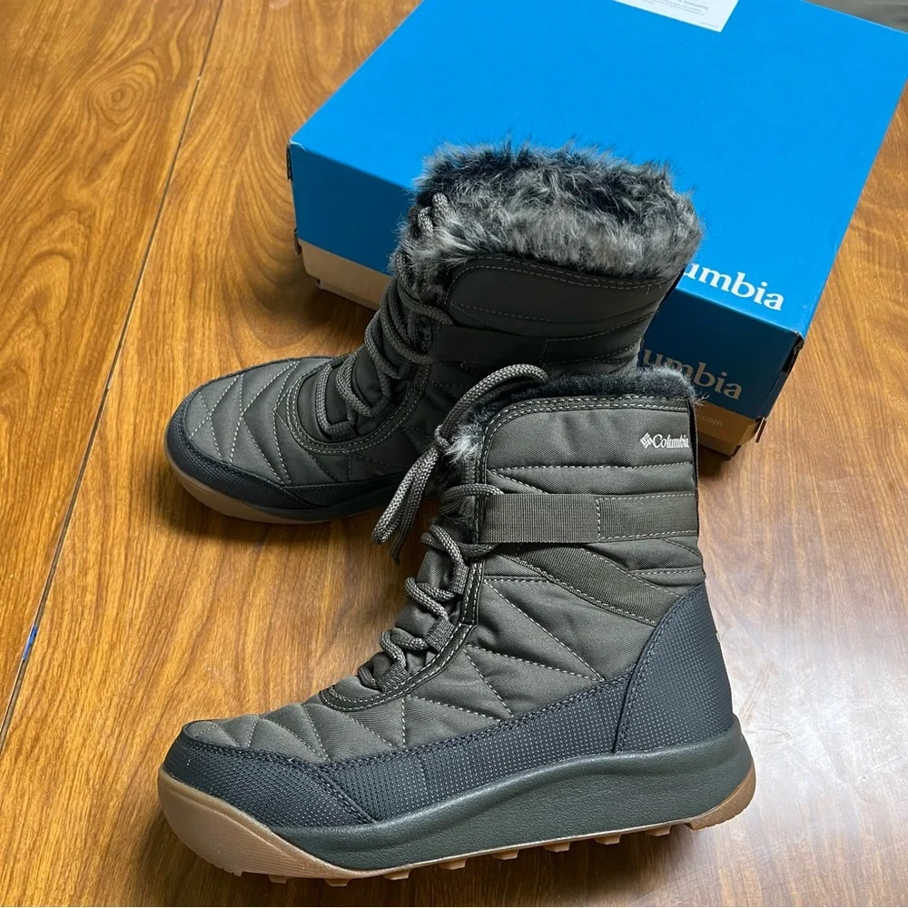 NWT Columbia Minx Shorty IV Winter insulated boots size 6 Green Tundra
